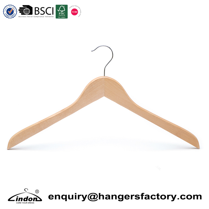 Audited Supplier Lindon Natural Color Wooden Space-Saving Top Hanger