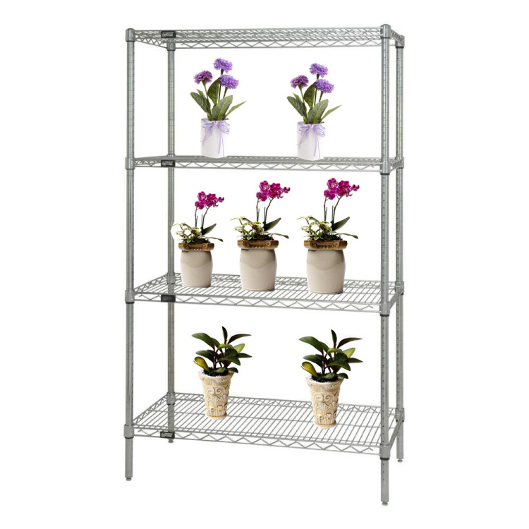 Chrome Adjustable Greenhouse Wire Storage Racking for Flower