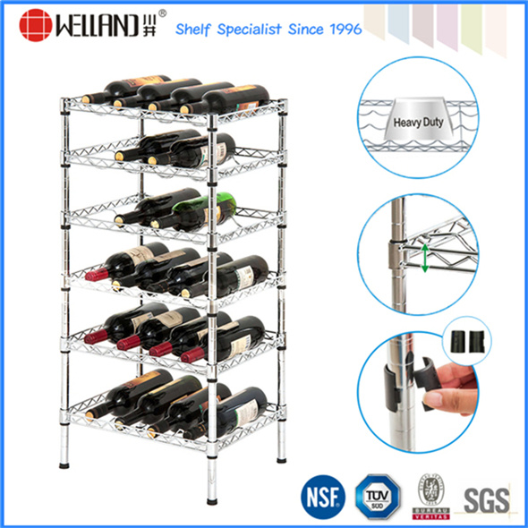 High Quality Adjustable 4 Bottle Flat Metal Wine Rack