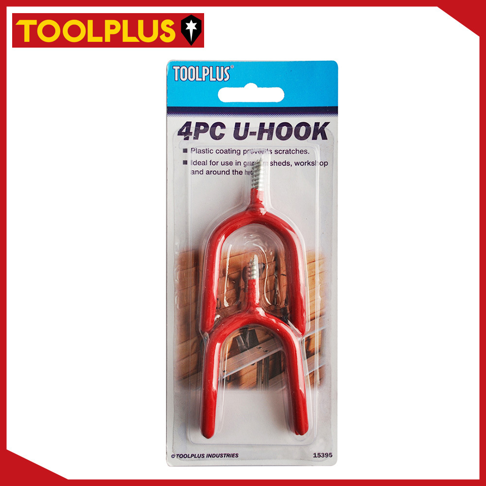 Red U Shaped Storage Bike Hook for Wall