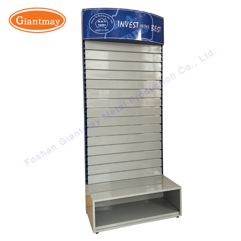 Arc Header Supermarket Slat Wall Shelving Metal Display Equipment Rack