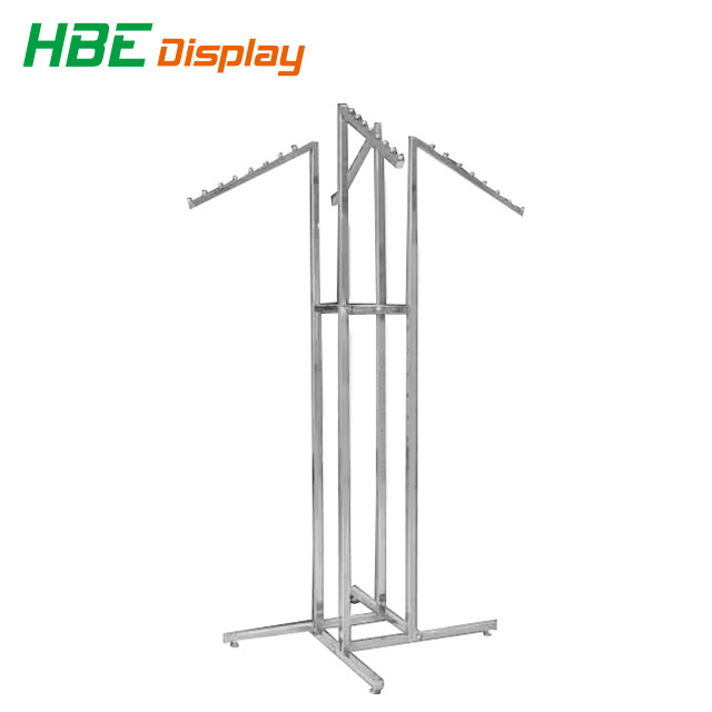 Fixtures for Clothing Shop Six Way Metal Rolling Garment Racks