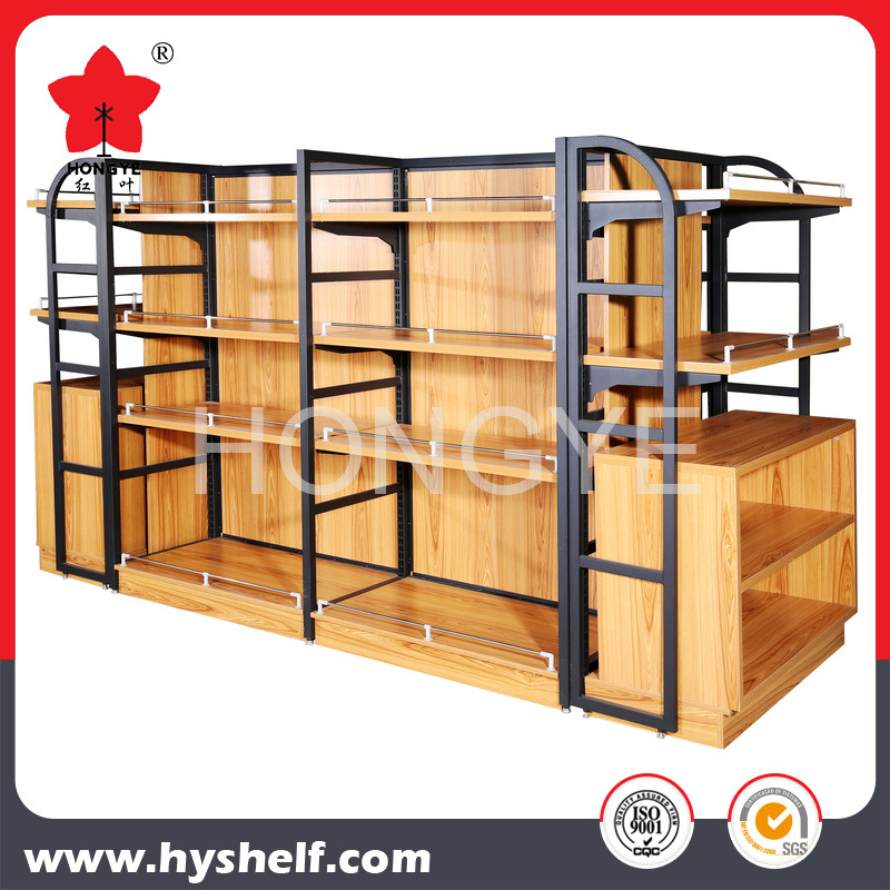 Wooden and Metal Retail Store Display Shelving