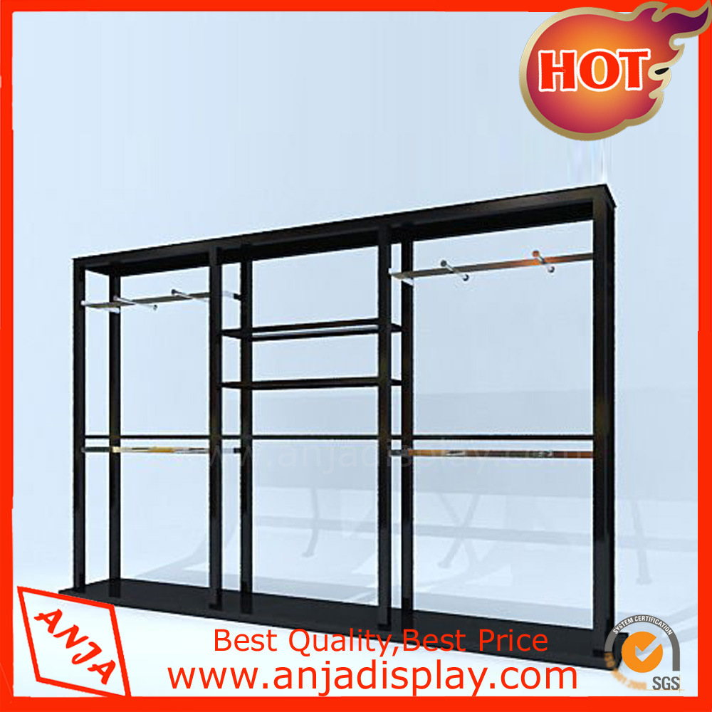 Black Clothing Display Shelf with Metal