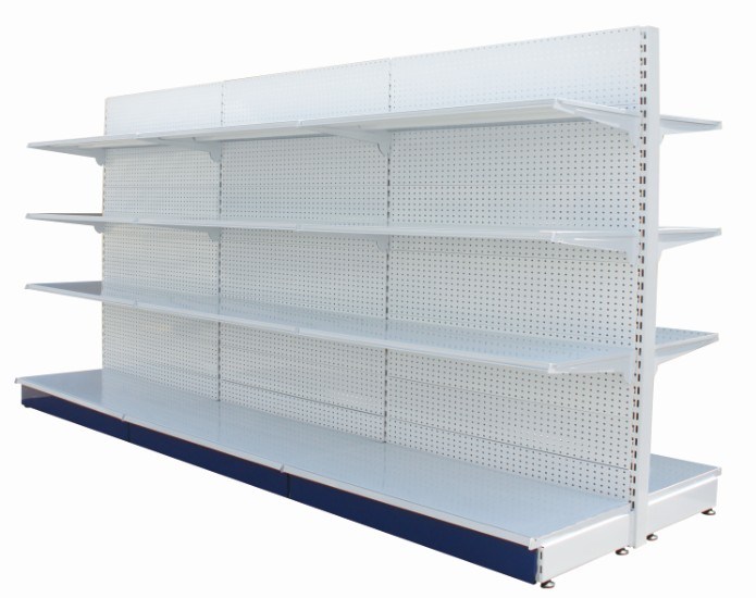 Perforated Back Panel Supermarket Grocery Store Heavy Duty Steel Shelf