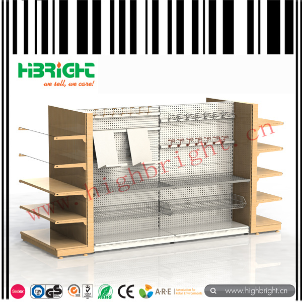 Double Side Gondola Shelving Supermarket Display Shelf Rack