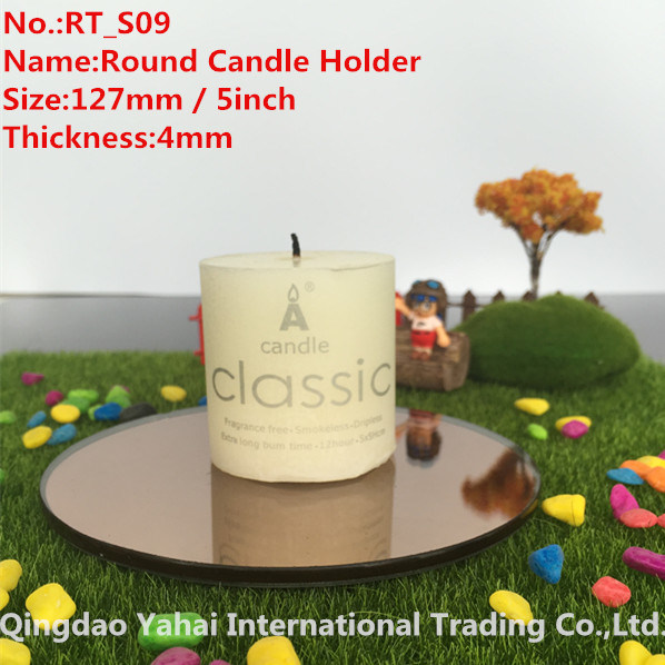 4mm Round Brown Glass Mirror Candle Holder