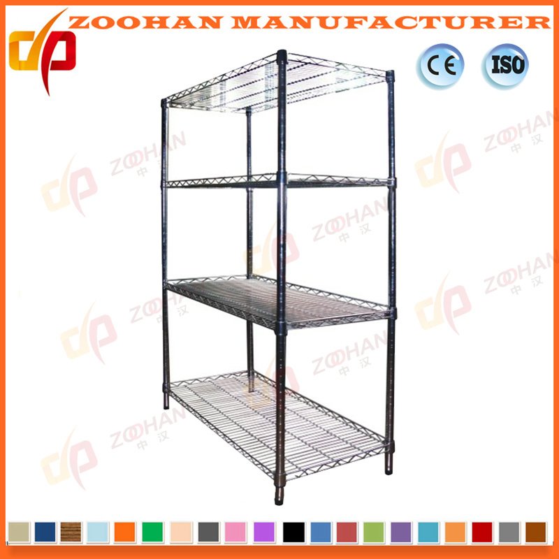 Chrome Adjustable House Metal Wire Display Shelve (ZHw167)