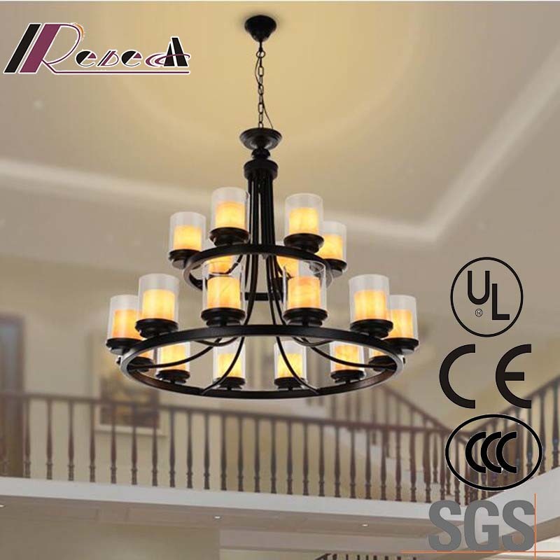 Hotel Decorative European Clear Glass Candelabra Chandeliers Pendant Lamp