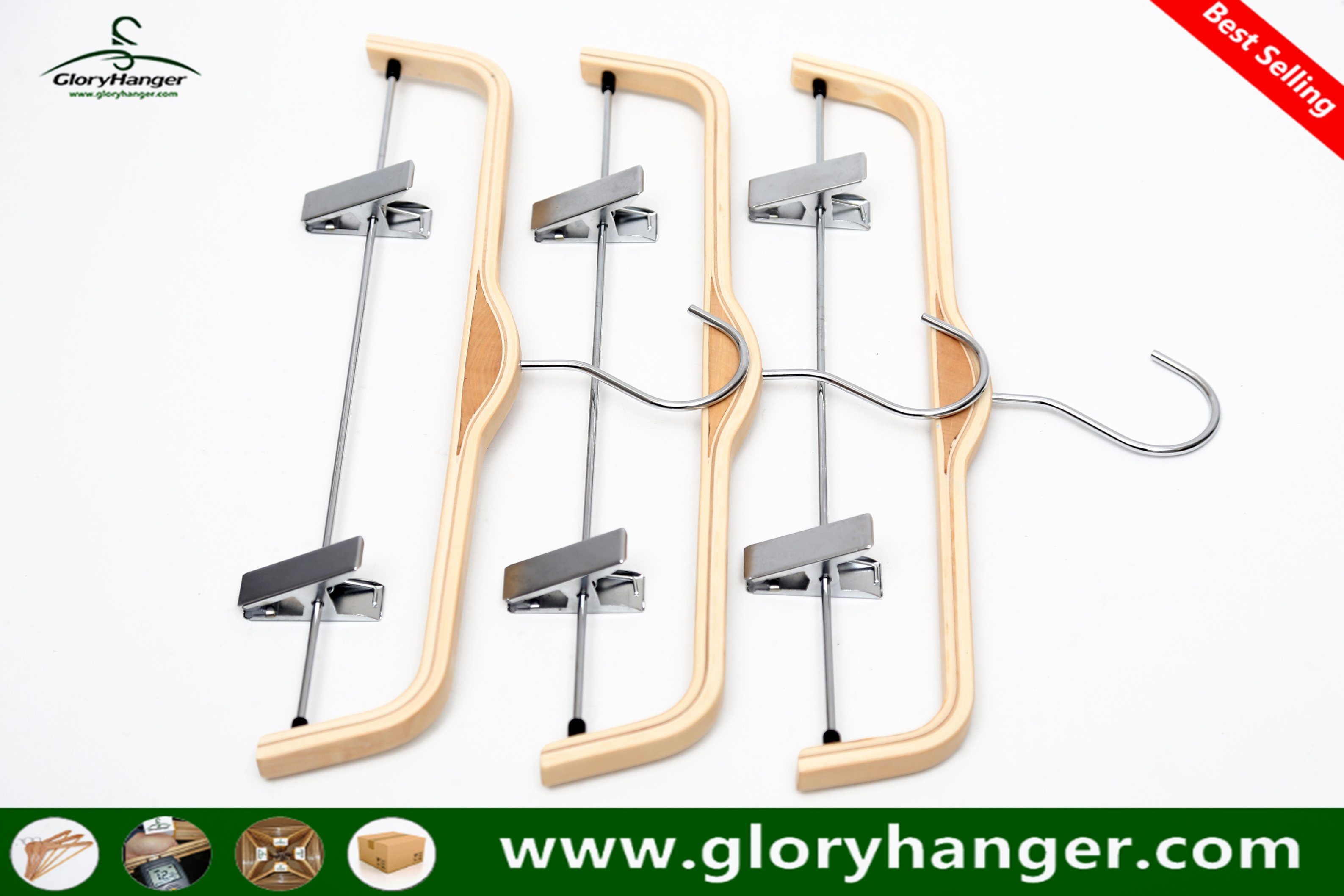 Laminated Skirt Hanger with PVC Clips