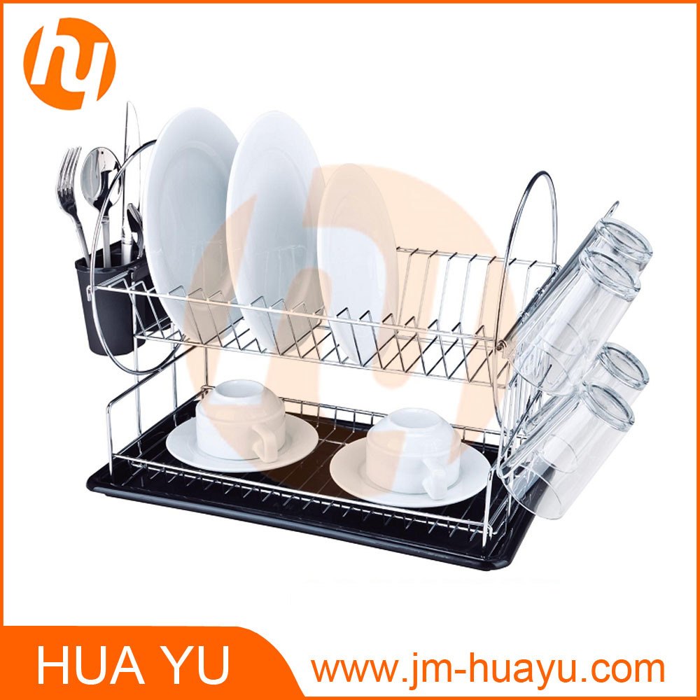 Chrome-Plated Steel 2 Tiered Dish Rack