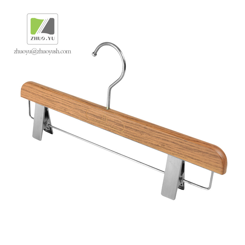 High Quality Imitation Wood Grain Plastic Clothes / Skirt Hanger