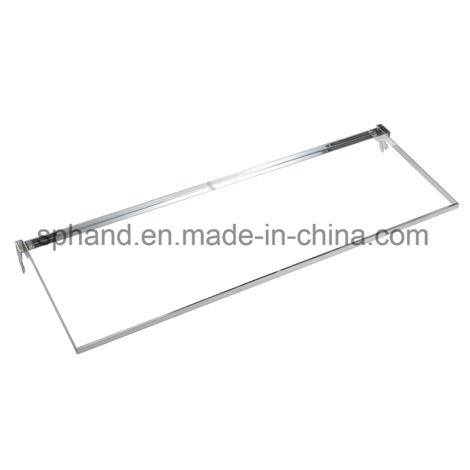 Metal Chrome Finish Glass Shelf