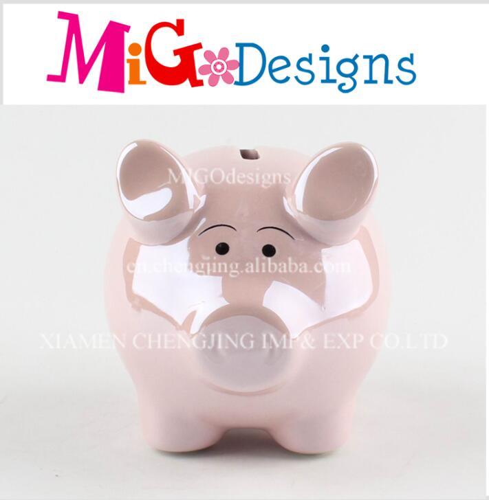 Wholesale White Pig Grape Dots Simple Piggy Bank