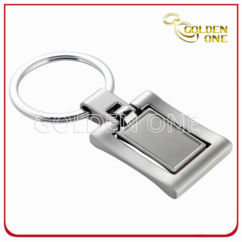 High Quality Rectangle Blank Spinning Metal Key Chain