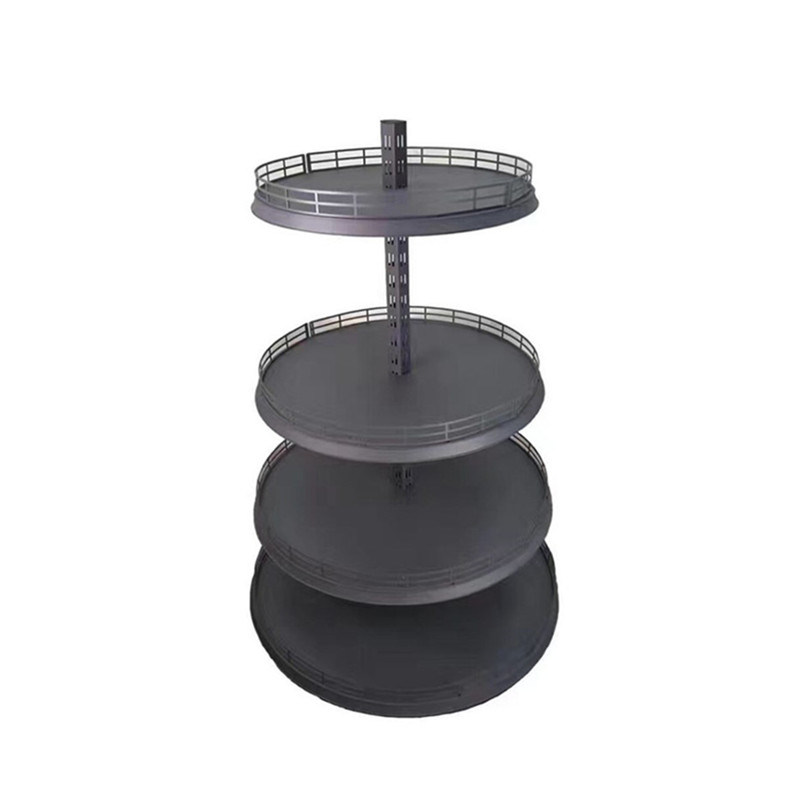 Supermarket Retail Display Rack Wholeasle Black Round Shelf