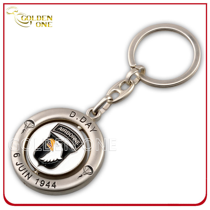 Custom Soft Enamel Logo Rotating Metal Keychain