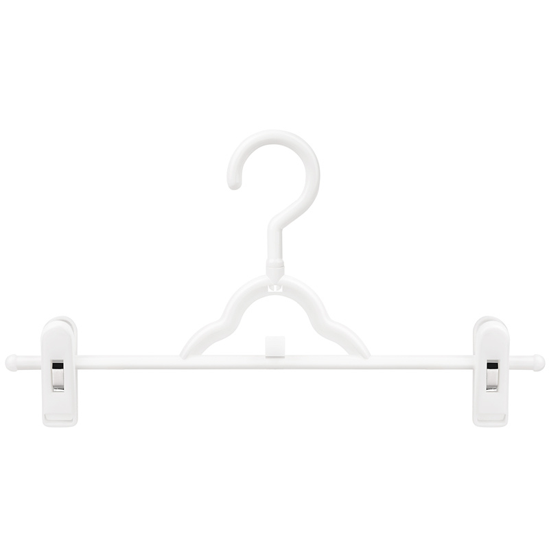 Plastic Pants Hanger with Clips (pH1403C-wh)