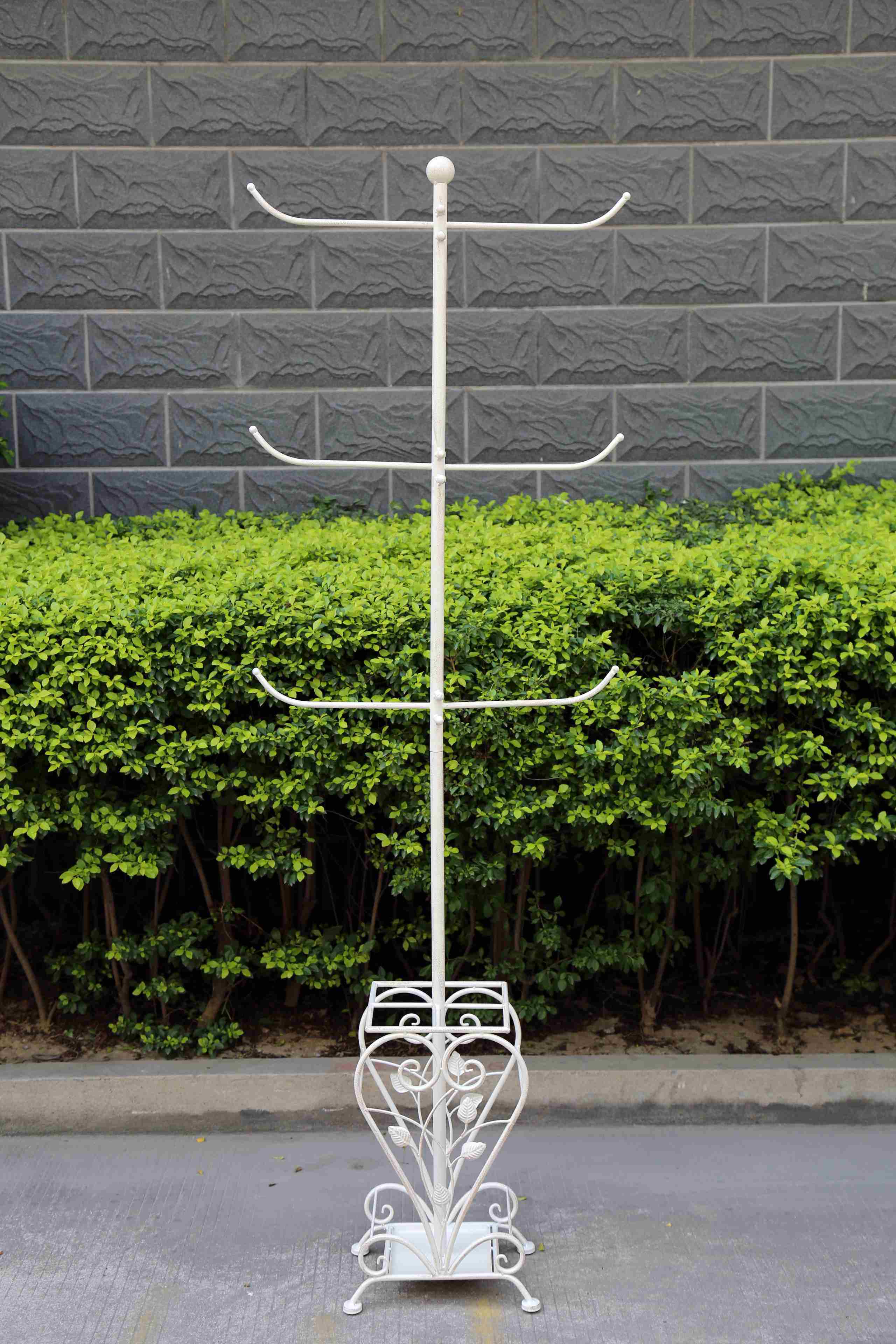 Antiwhite Iron Coat Rack for Decoration