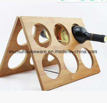 Foldable Bamboo Wine Rack-6 Bottles