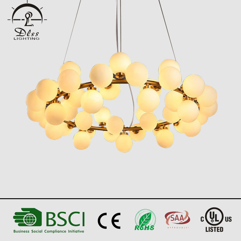 Modern Glass Ball LED Decorative Chandelier for Hotel