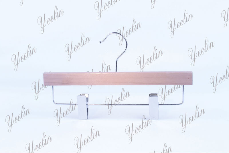 High Quality Wood Hanger with Clothing Peg, Wooden Hanger for Pant (YLWD32812-NTLS1)