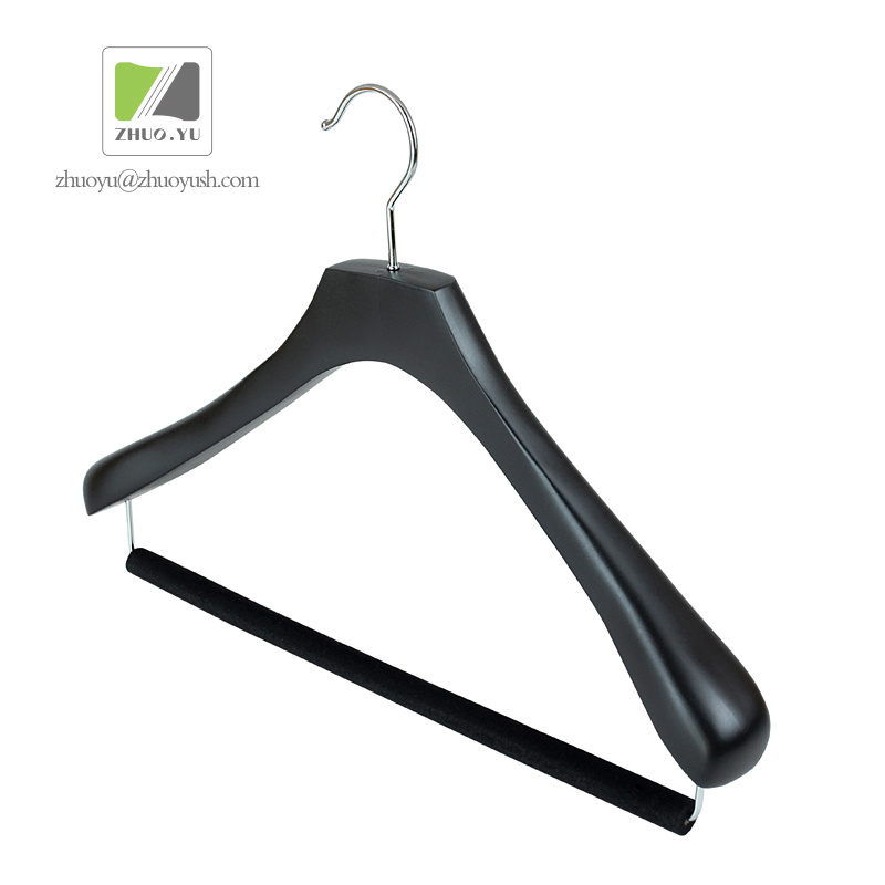 Hotel Use Lotus Wood Suit / Garment Hanger with Velvet Bar