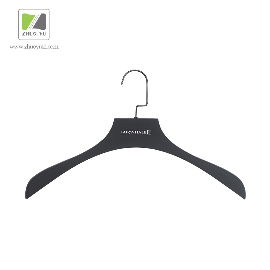 Black Plastic Casual Jacket / Clothing Hanger with Square Hook