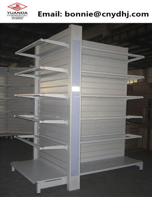 Wholesale Plain Back Metal Gondola Supermarket Shelves Display Racks