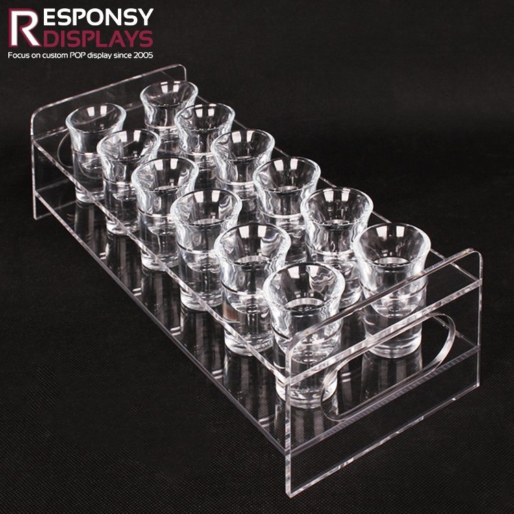 Counter Top Clear Acrylic Display Holder for Glass Cups