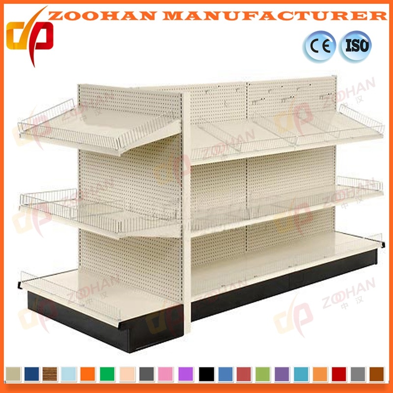 Island Gondola Shelf Supermarket Pegboard Shop Hooks Display Shelving (Zhs337)