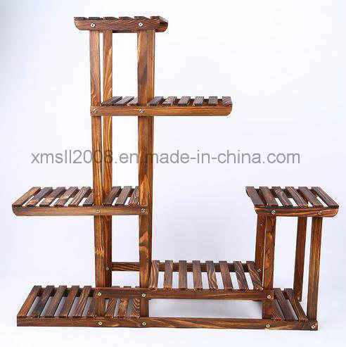 Furniture Gardon Balcony Wood Flower Rack for Display (SL-0039)