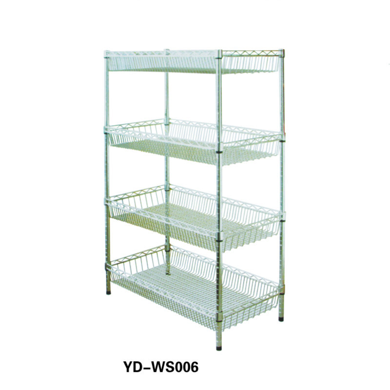 Chrome Metal Wire Display Shelves Rack Stand Units