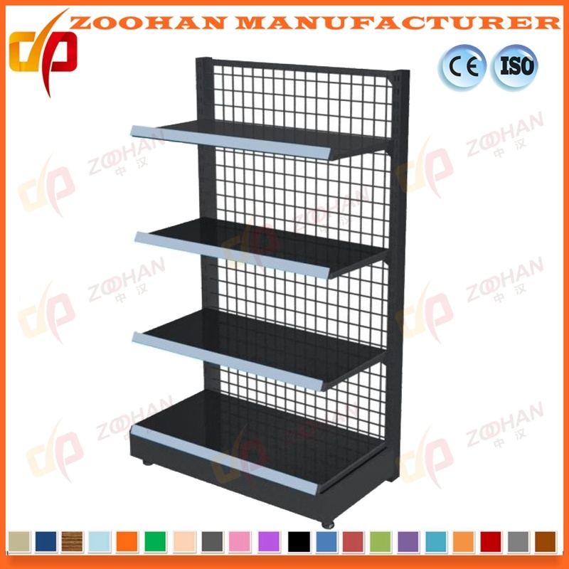 Single Sided Metal Back Wire Net Supermarket Wall Shelf (Zhs42)