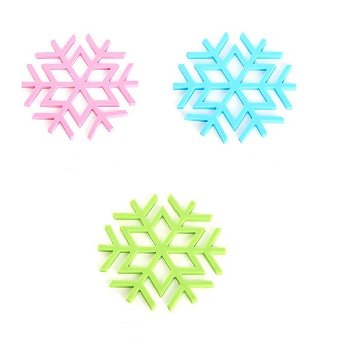 New Design Snow Flower Shape Kitchenware Heat Resistant Hot Pot Holder Silicone Mat