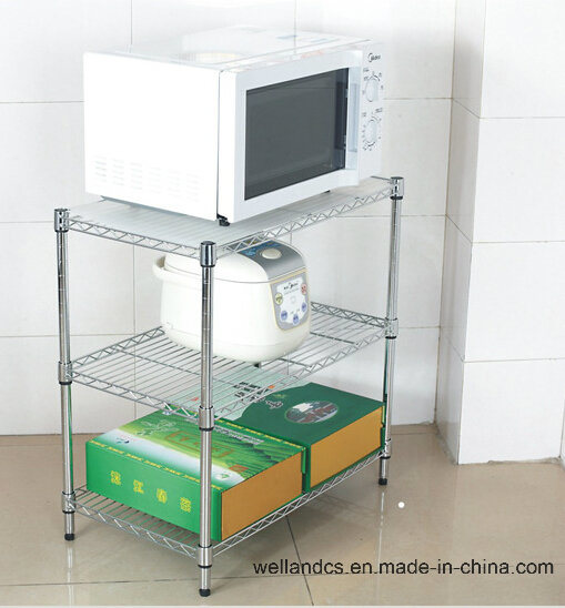 Multi-Purpose 3 Tiers Chrome Metal Kitchen Microwave Oven Wire Rack