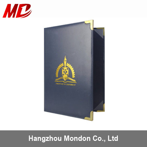 PU A4 Custom Diploma Cover Certificate Folder-Book Style