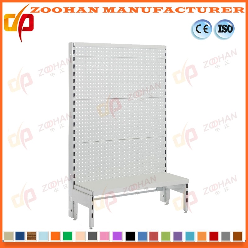 Metal Wall Shelves Supermarket Retail Pegboard Storage Display Shelving (Zhs413)