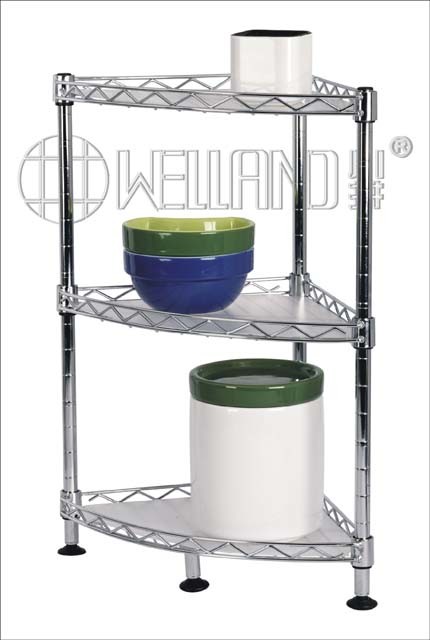 Chrome Steel Wire Corner Rack for Kitcthen (TRI303045C3)