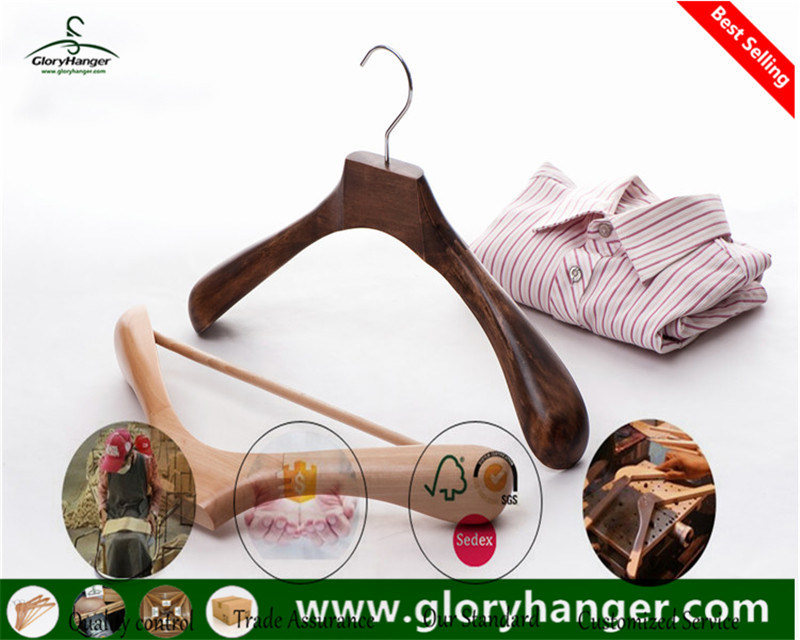 Gloryhanger Rubber Cloth Hanger and Custom Luxury Wood Coat Hangers