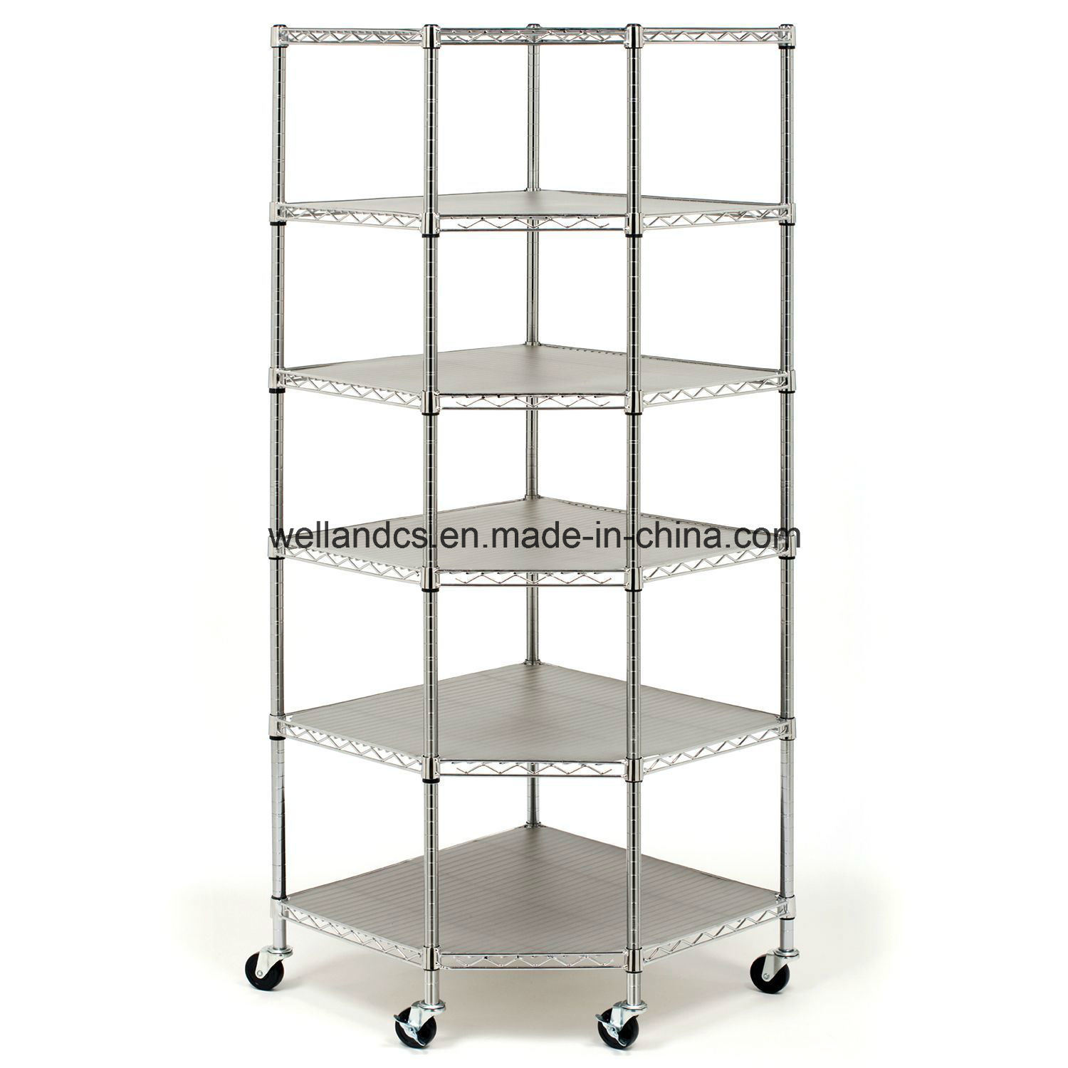 Heavy Duty Wire Steel 6-Tier Corner Shelf Garage Storage Shelving Rack