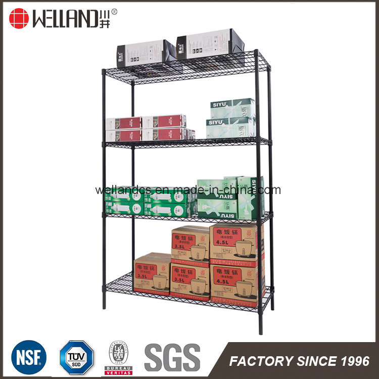 NSF 4 Tiers Heavy Duty 250kg Warehouse Storage Metal Wire Shelving Rack