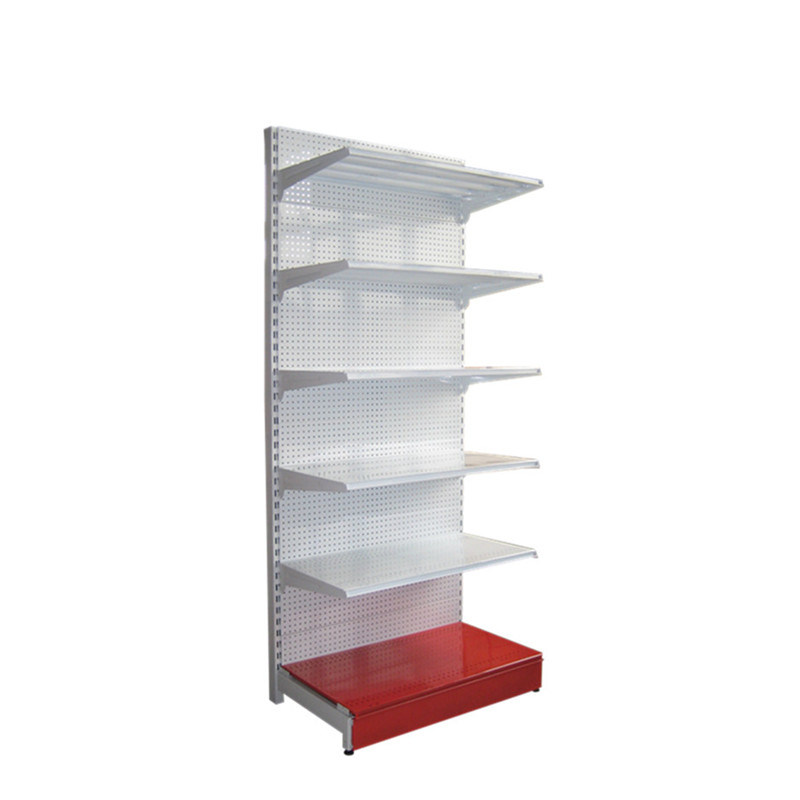 Supermarket Perforated Back Panel Shelf Snack Display Shelf