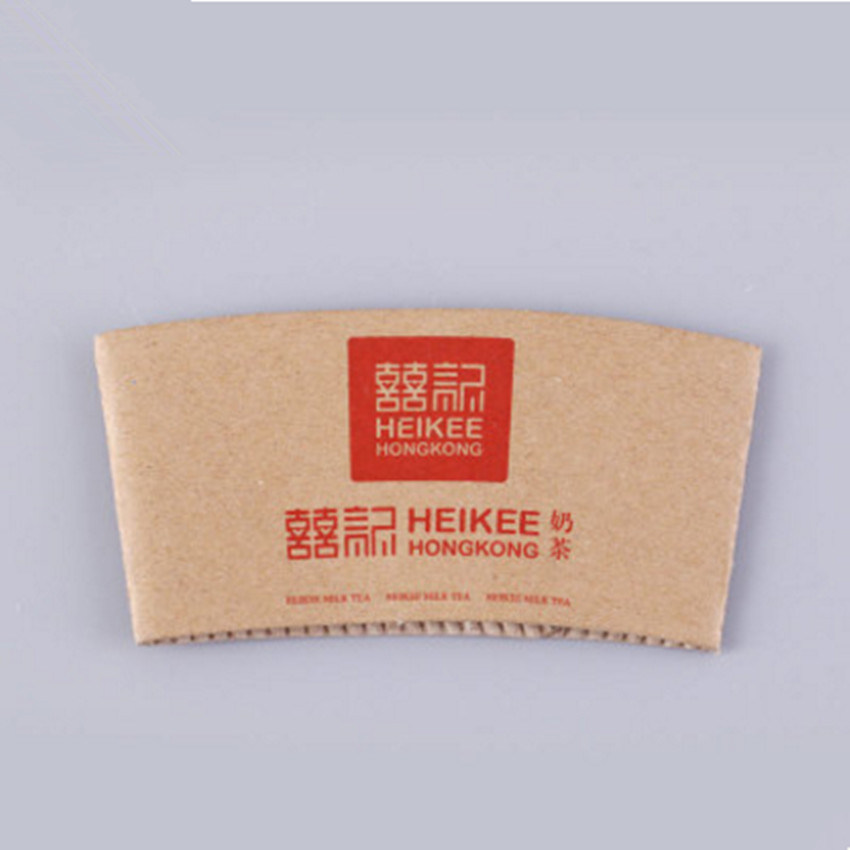 Printed Kraft Hot Coffee Cup Sleeves, Cup Wraps in China