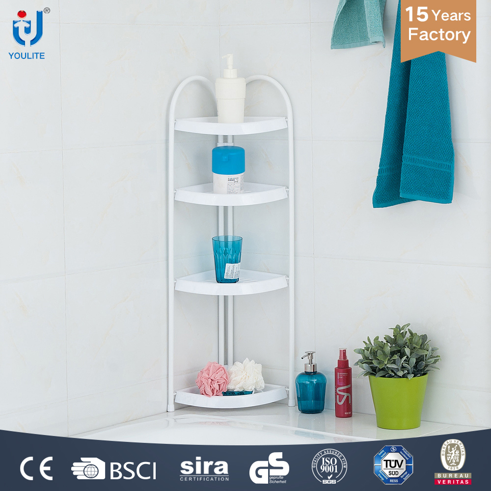 Multi-Purpose Indoor Storage Bathroom Shelf in Corner