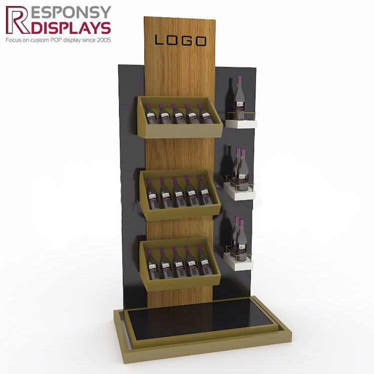 Customized Floor Wood Wine Rack