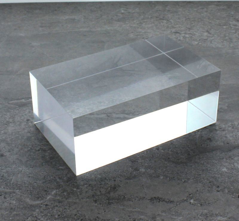 Clear Polished Acrylic Rectangular Display Block