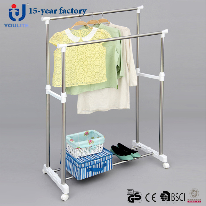 Stainless Steel Double Pole Clothes Hanger