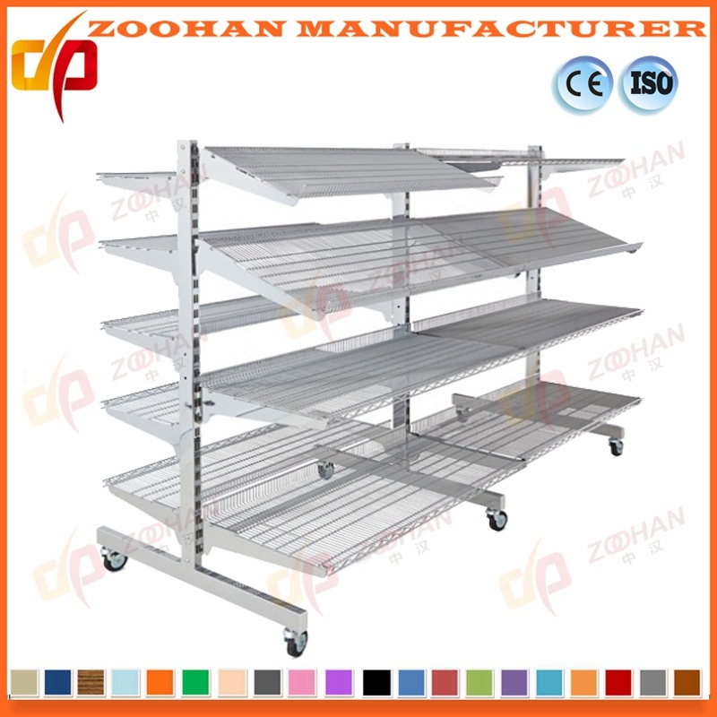 Metal Wall Wire Shelves Supermarket Display Storage Shelving Racks (Zhs379)