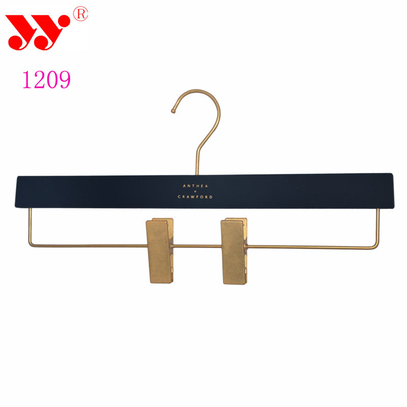 Strong Metal Gold Clips Plastic Bottom Pants Hangers